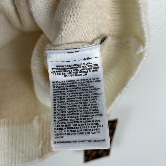 NWT Vans Sweater Tank Top Size Small Sydney Beige Cream Checkered Cropped - Picture 6 of 7